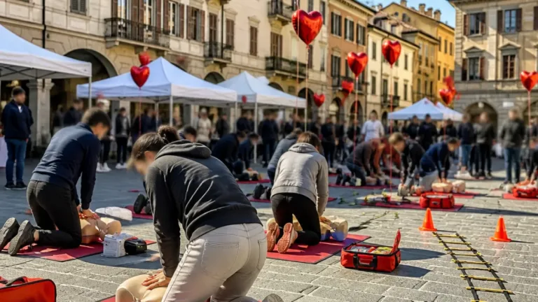 La Croce Verde di Pinerolo apre le porte: flashmob, esercitazioni e il progetto per formare 1.000 giovani