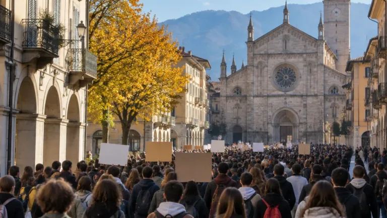 Pinerolo, studenti e lavoratori in corteo per scuola, pace e futuro